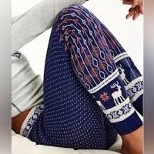 NWT Free People Intimately Cozy Blue Patterned Leggings